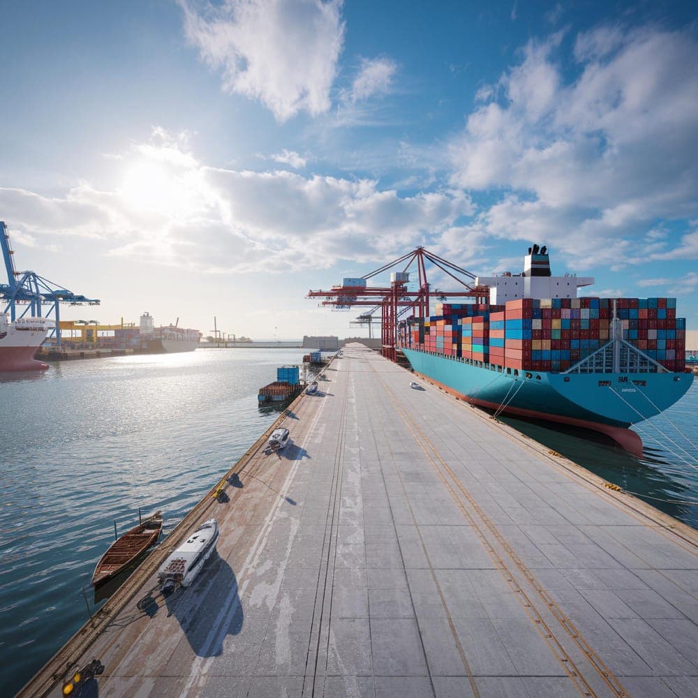 Contenedores en puerto y operación aduanal, sector logística